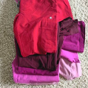 FIGS:Winning Red, Burgundy, Raspberry Sorbet, & Chalk Pink bottoms- DM SOLD